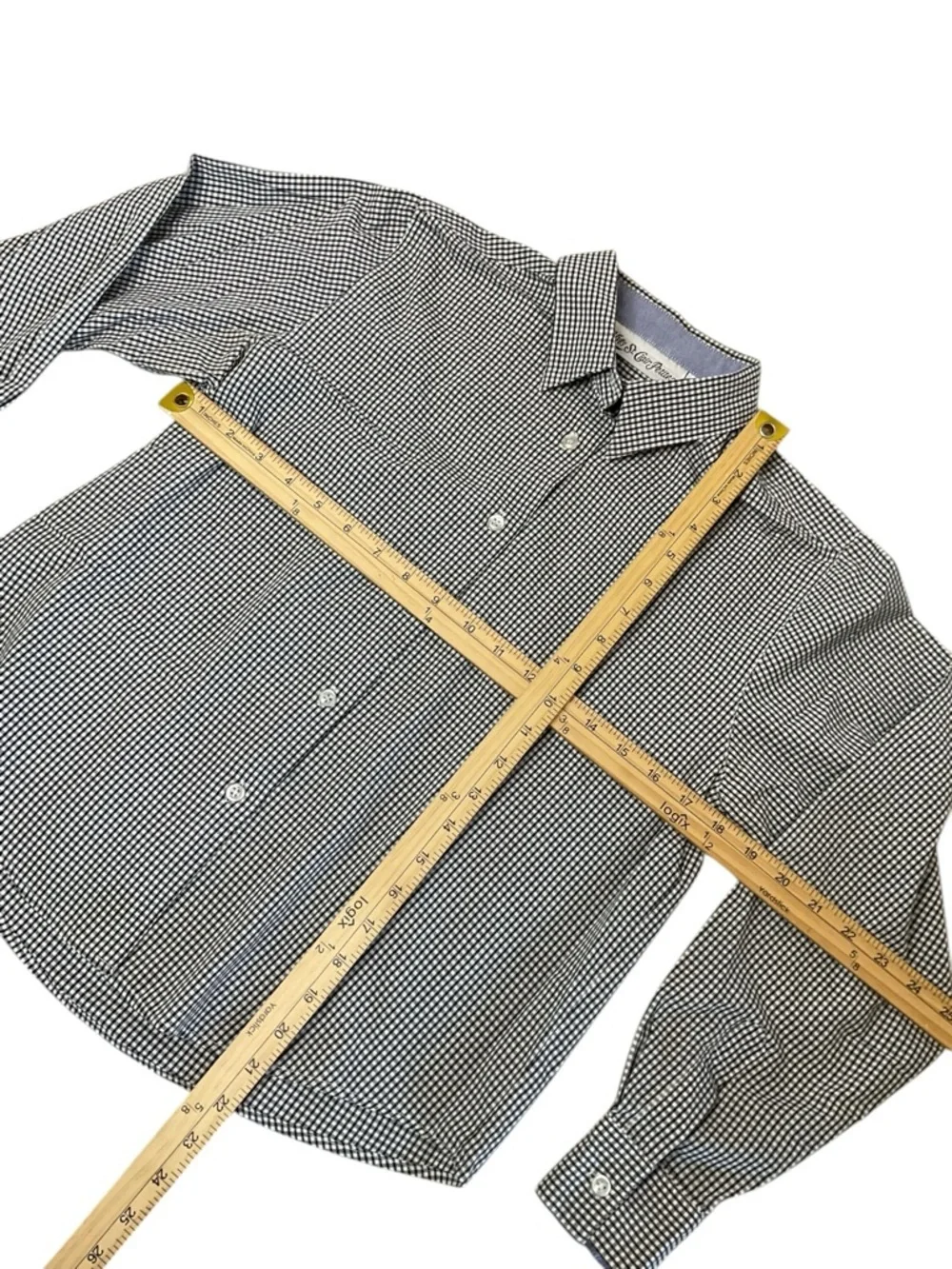 Yves St Clair Petites Gingham Button Down Shirt Small Check Workwear Classic - Picture 5 of 5